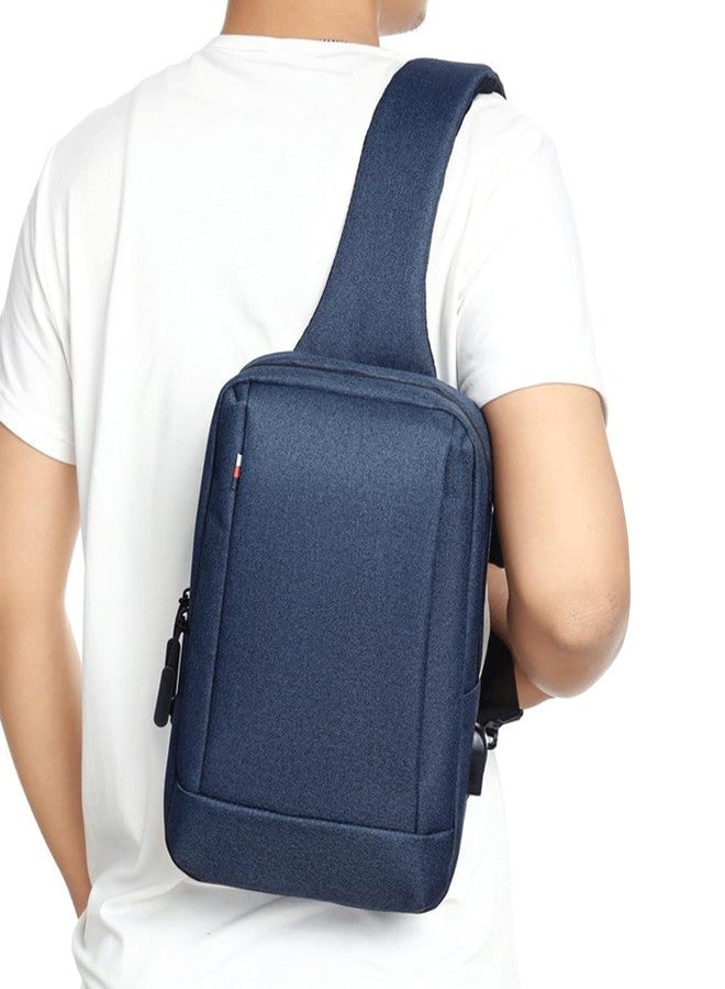 CAAORDKSO Sling Bag for Men Women Messenger Bag, Waterproof Satchel Bag Lightweight Crossbody Bag Casual Shoulder Bags for Travel Daily Work (Blue) - Image 4